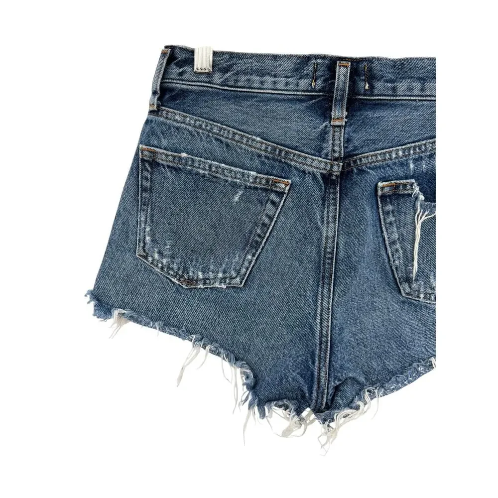 AGOLDE Parker Vintage Cut Off Shorts Rock Steady Distressed Denim Size 24